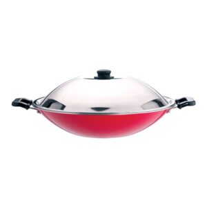 Non-Stick Chinese Wok with Stainless Steel Lid – 2 Coat
